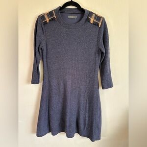 THML Womens Sweater Dress Medium Plaid Shoulder‎ Detail Casual Everyday Cute